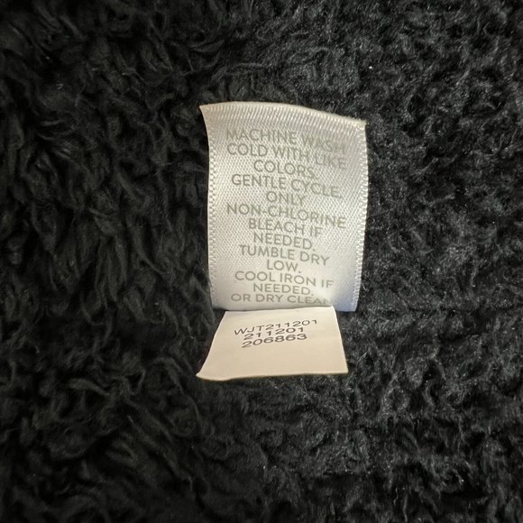 J Jill Fit Vest Women XL Black Faux Fur Sherpa Lined Full Zip Sleeveless Pockets - Picture 13 of 13
